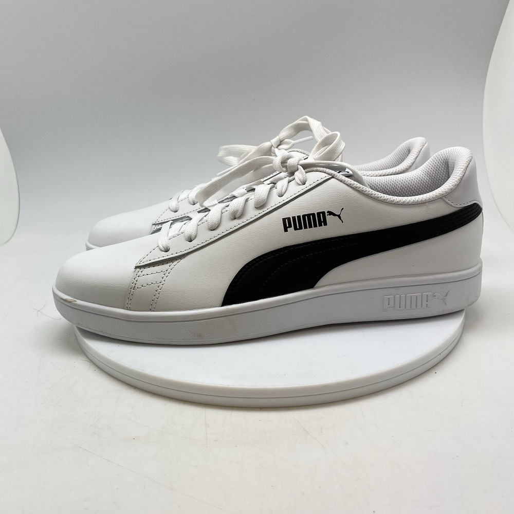 Puma Smash Sneakers Mens 11.5 V2 L 365215-01 White Leather Lifestyle‎ Casuals - Picture 3 of 10